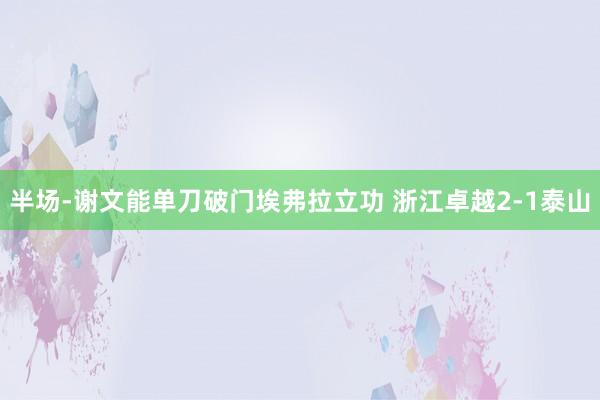 半场-谢文能单刀破门埃弗拉立功 浙江卓越2-1泰山