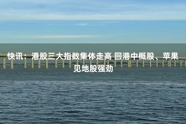 快讯：港股三大指数集体走高 回港中概股、苹果见地股强劲
