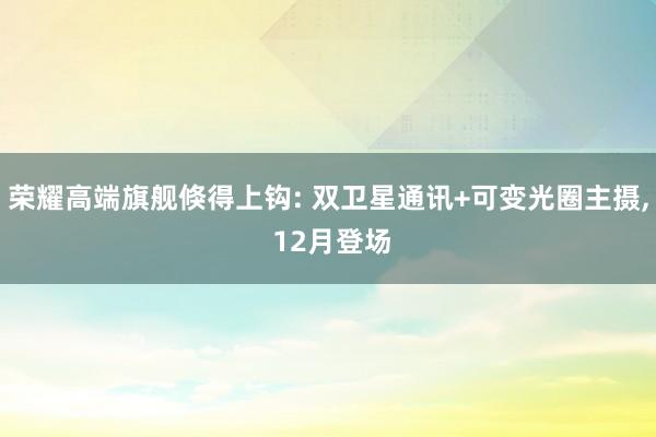 荣耀高端旗舰倏得上钩: 双卫星通讯+可变光圈主摄, 12月登场