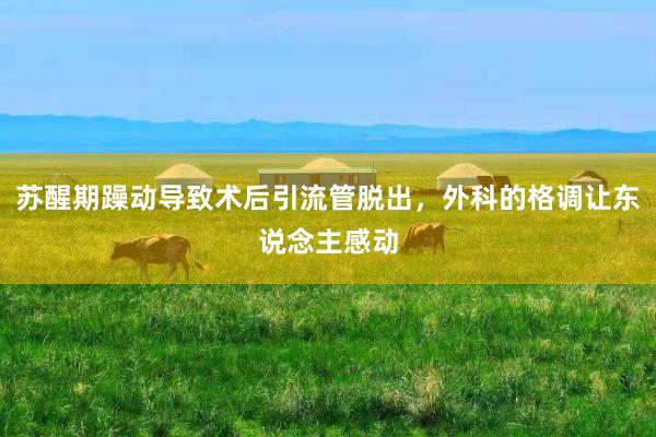 苏醒期躁动导致术后引流管脱出，外科的格调让东说念主感动