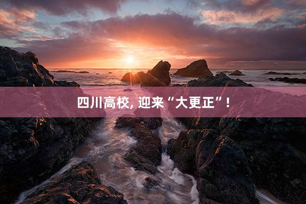 四川高校, 迎来“大更正”!